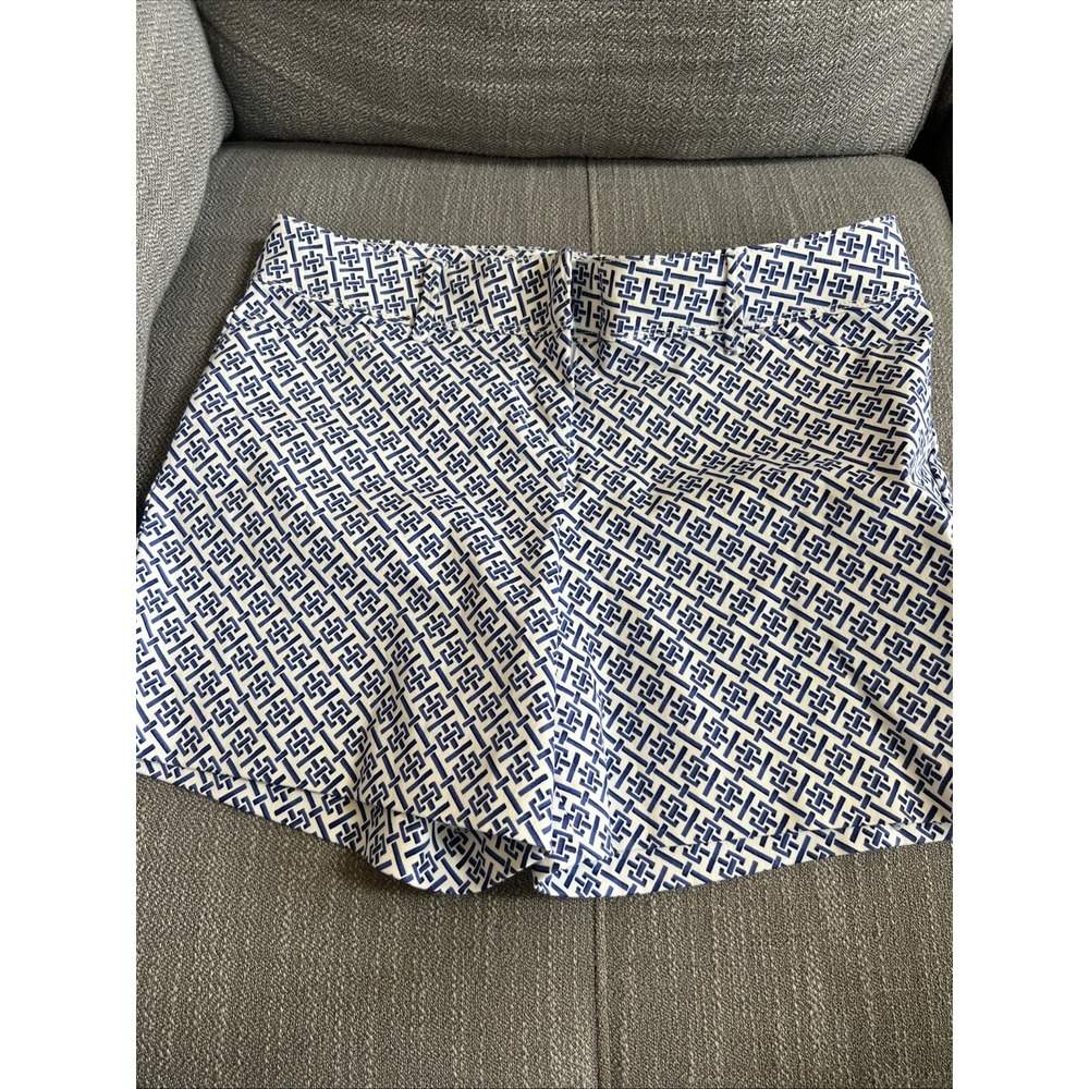 Women's The Limited Tailored Shorts, Royal Tiles Pattern (Blue), Size 8 New